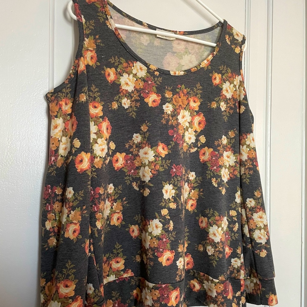 Free Kisses Open Shoulder Floral Long Sleeve Tee